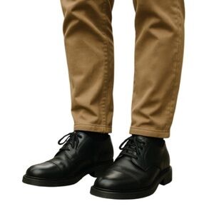 VINTAGE Monograms by Bass Mens Manny Shoe Black Leather Square Toe Lace Up 7